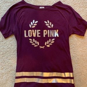 Garnet/burgundy love pink shirt Victoria secret